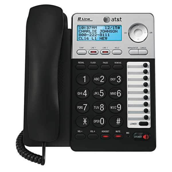 AT&T ML17929 Standard Phone - Silver - 2 x Phone Line - Speakerphone - Backlight