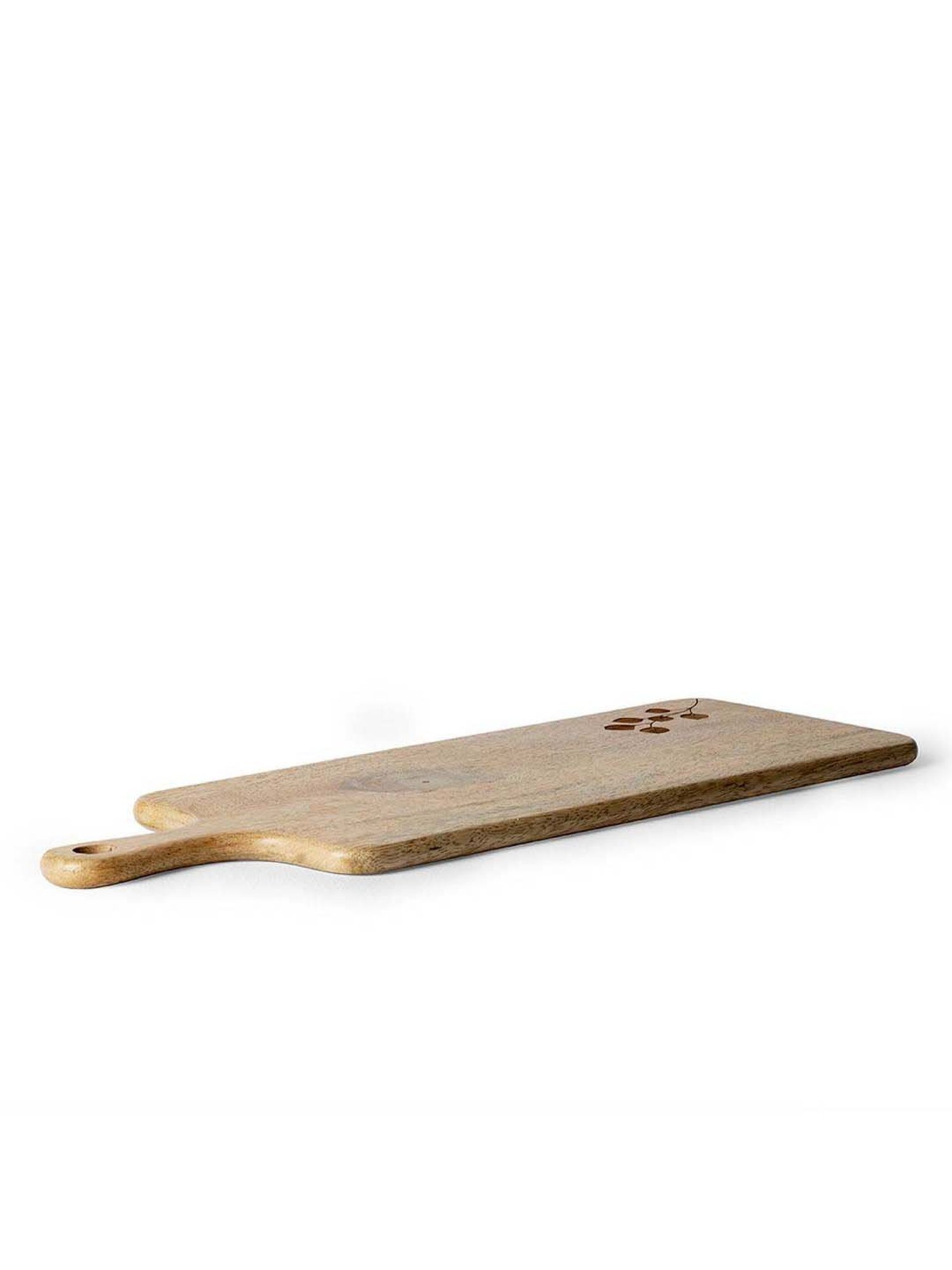 ellementry Leafy Twig Natural Wooden Rectangular Chopping Board - Set of 1
