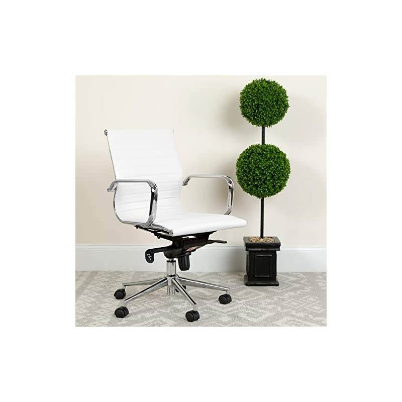 High Back Black Mesh Contemporary Executive Swivel Office Chair with LeatherSoft Seat