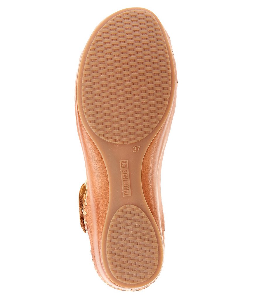 Pikolinos Puerto Vallarta Leather T-Strap Wedge Sandals