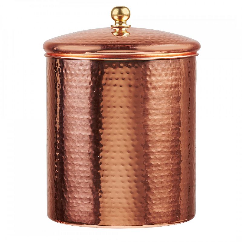 Amici Home Alexandria Hammered Copper Finish 104 oz Metal Storage Canister, Single Container