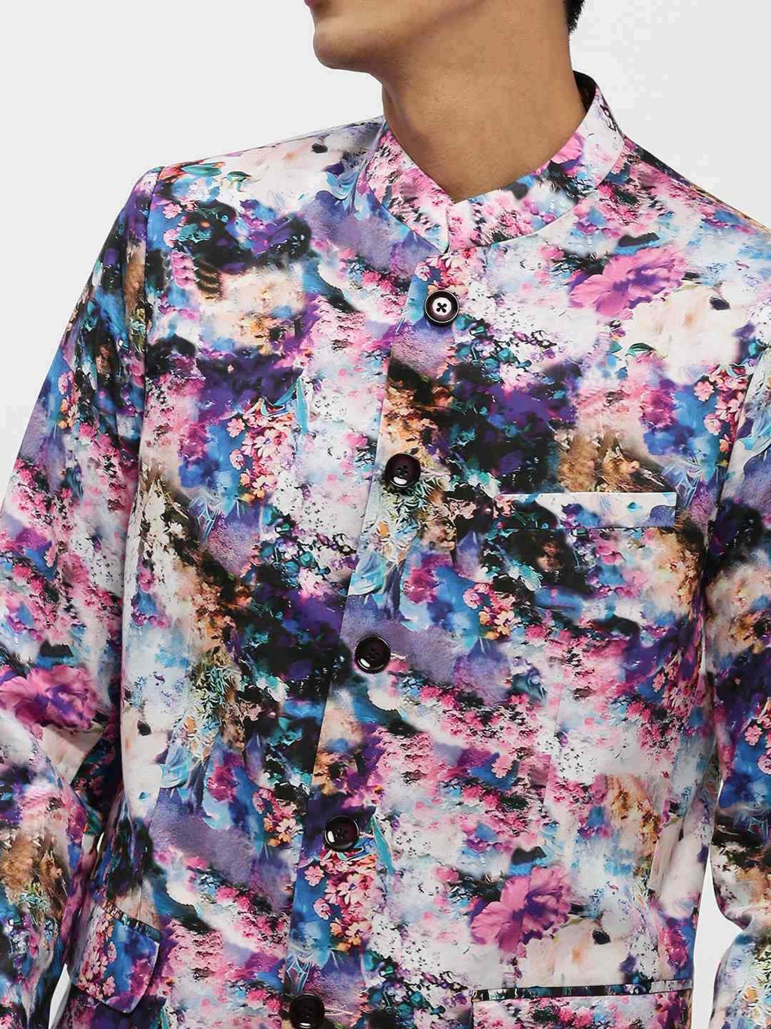 SHOWOFF Multicoloured Slim Fit Printed Blazer