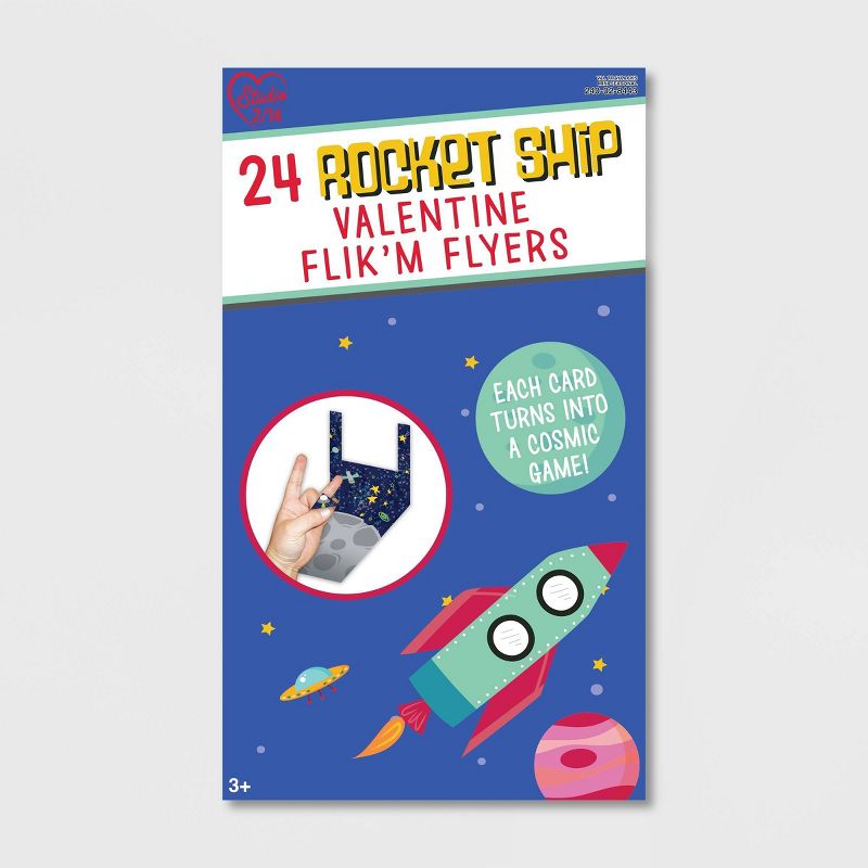 24ct Rocket Ship Valentine Flik'M Flyers