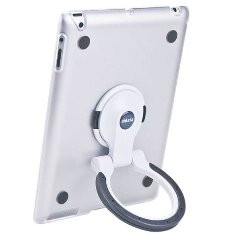 Aidata ISP502CWB iPad 2/3/4 MultiStand-Clear Shell/White-Black Ring