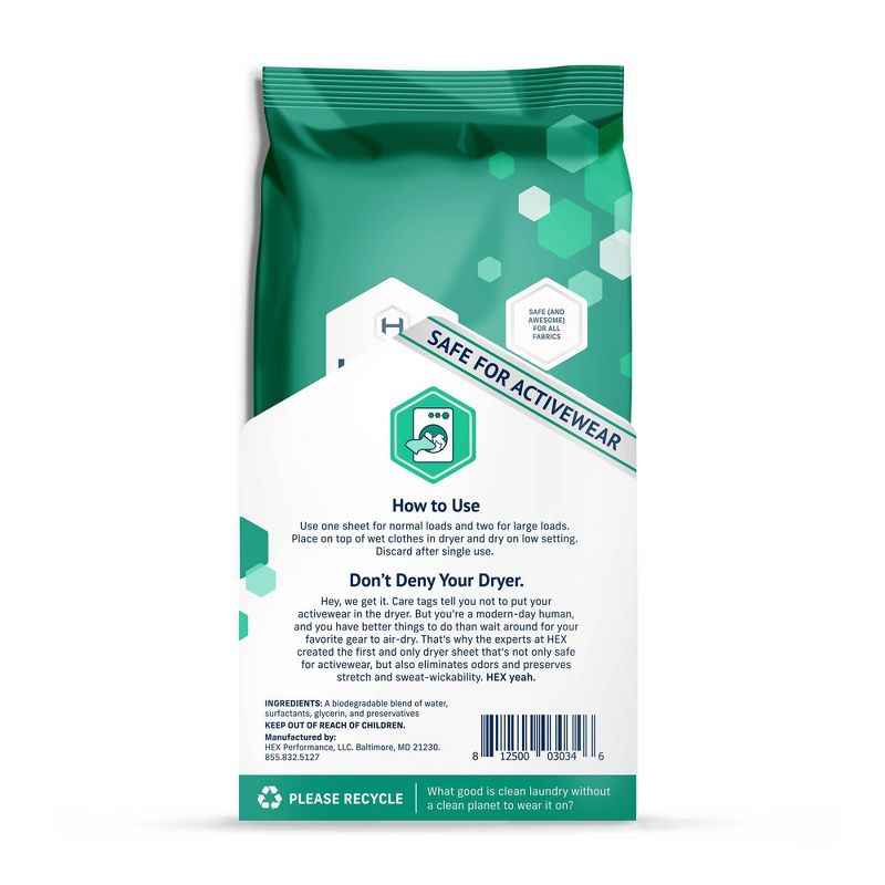HEX Performance Fragrance Free Wet Dryer Sheets - 120ct