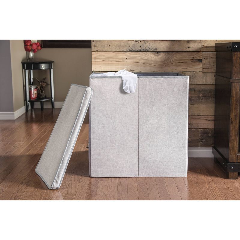 Greenway Collapsible Double Sorter Laundry Hamper Gray
