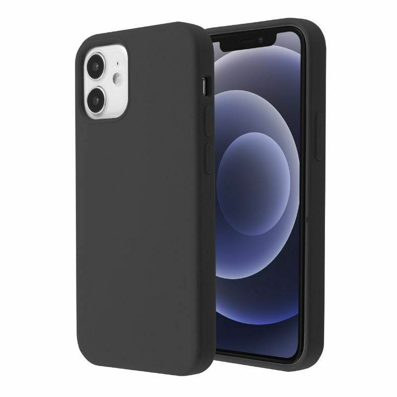 Liquid Silicone Case for iPhone 12 Mini 5.4" Soft Rubber Protective Cover, Black