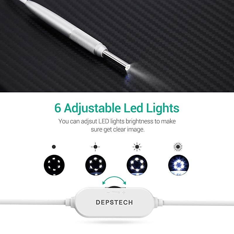 Otoscope Ear Endoscope  Digital 43mm HD Ear Scope with Earwax Removal WiFiUSB Ear Inspection Camera with 6 Adjustable LED Lights for iOS Android Mac Windows656Ft