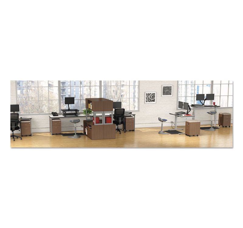 Alera Open Office Desk Series Hutch, 60w x 15d x 36 1/2h, Modern Walnut LSHH60WA