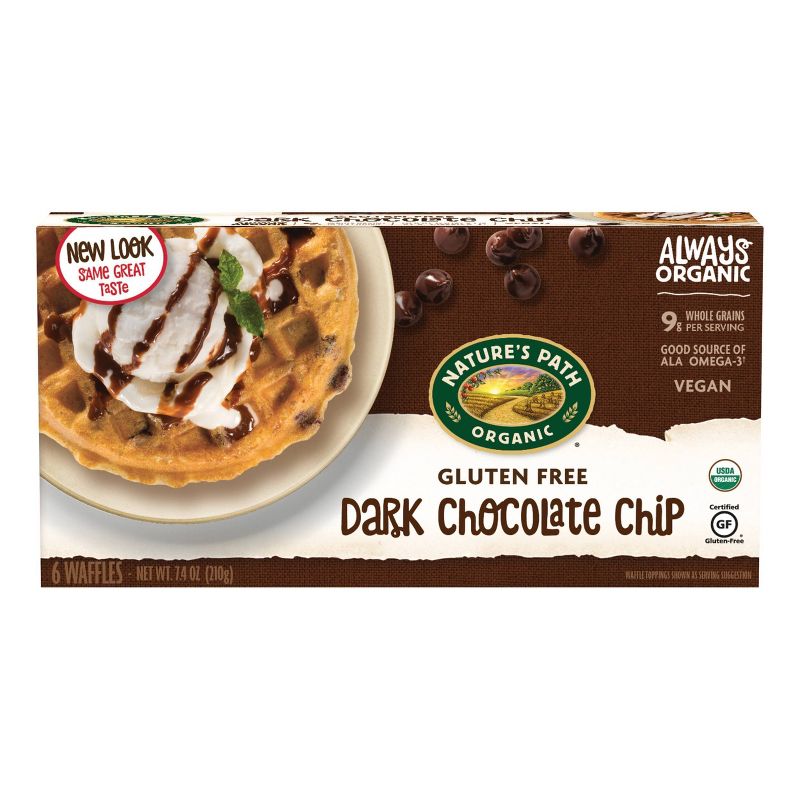 Nature's Path Gluten Free Organic Vegan Dark Chocolate Chip Frozen Waffles - 7.4oz