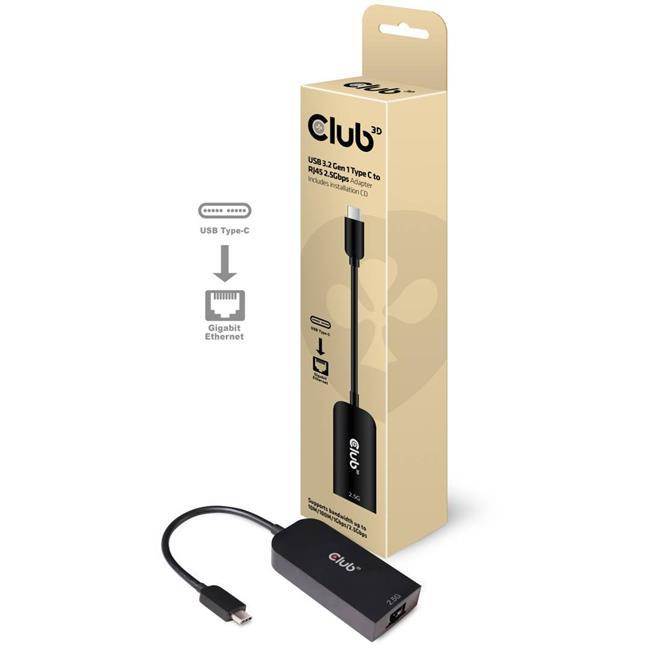 Club 3D CAC-1520 USB Type C 3.1 to RJ45 2.5GB Ethernet Adapter