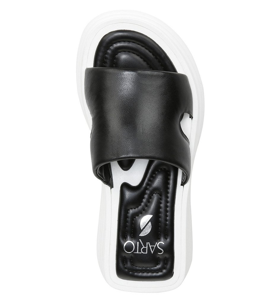 Sarto by Franco Sarto Vina Leather Puff Platform Wedge Slides