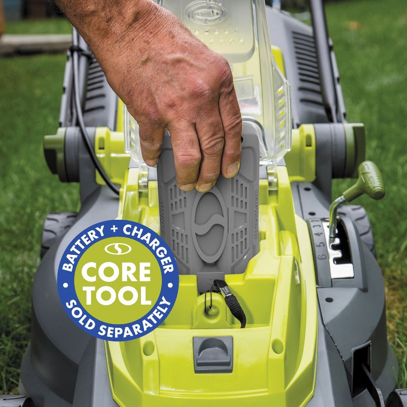 Sun Joe iON16LM-CT 40-Volt iONMAX Cordless Brushless Lawn Mower | 16-Inch | Tool Only