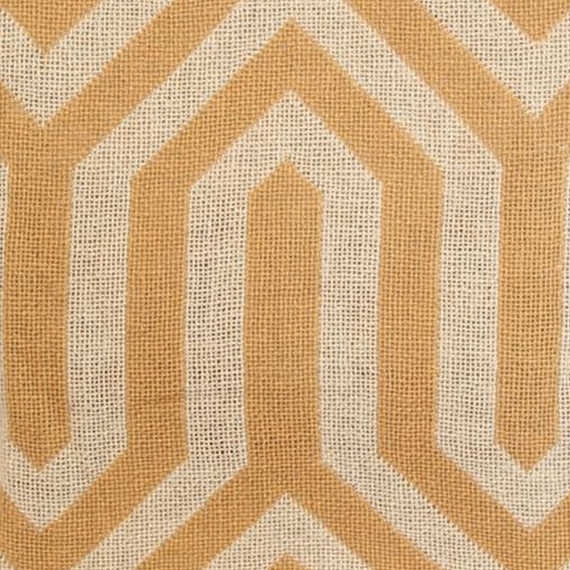 Mustard and Cream Pattern Hand Woven 50 x 60 inch Cotton Throw Blanket with Hand Tied Fringe - Foreside Home & Garden