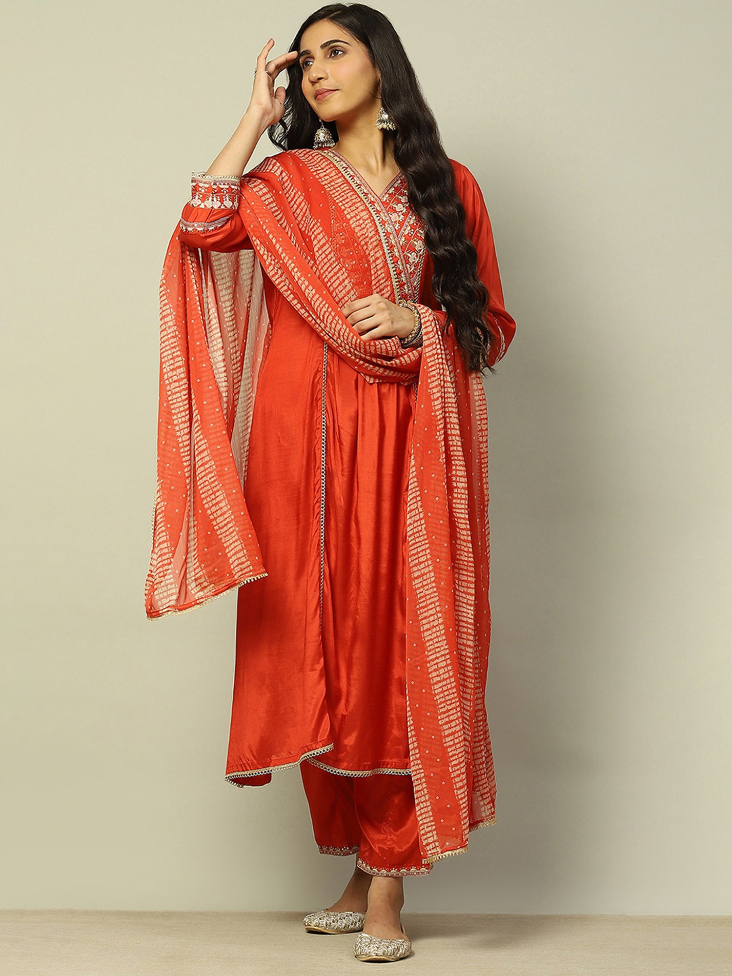 Rangriti Rust Printed Dupatta