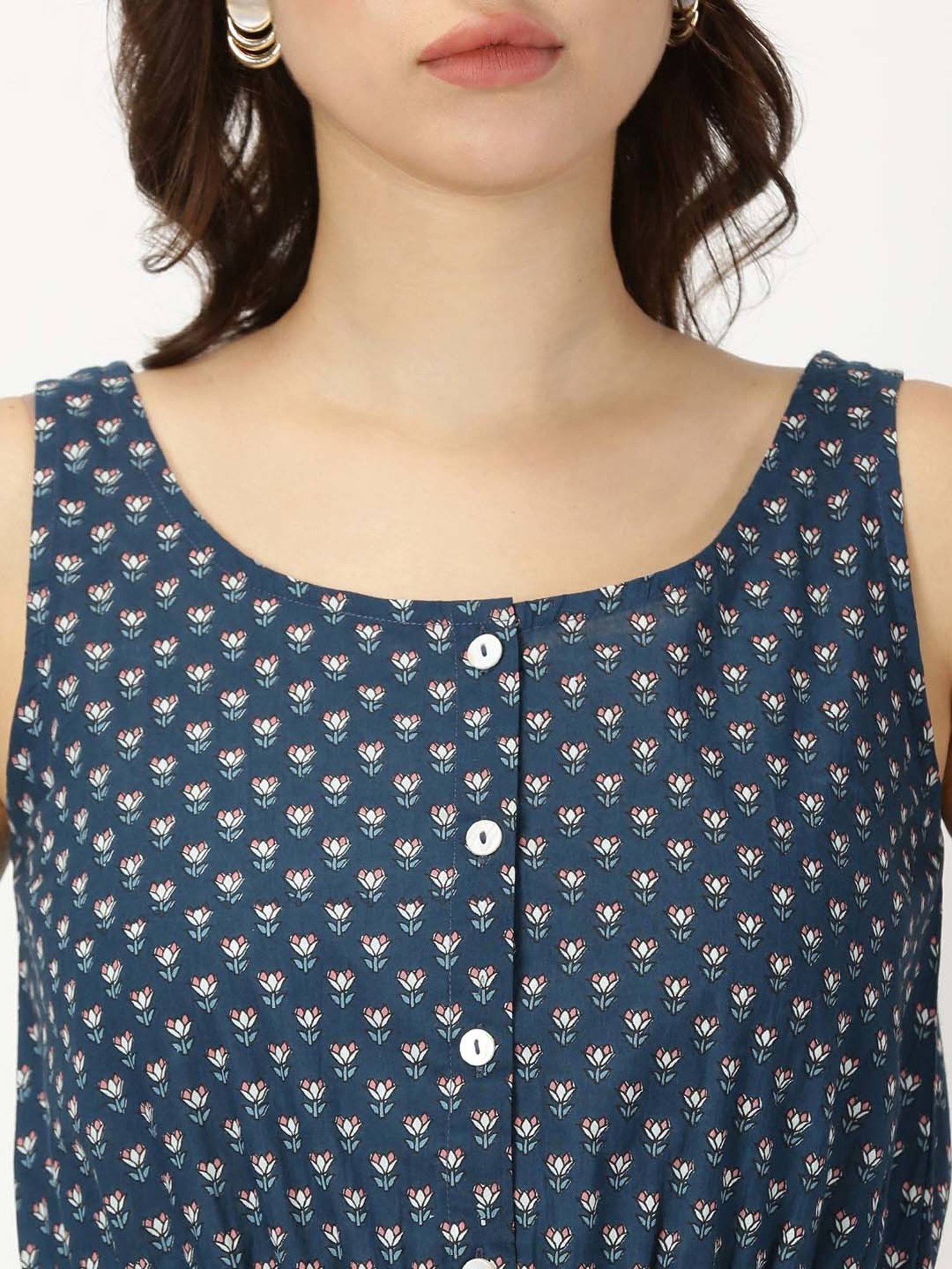 Saffron Threads Navy Printed Ethnic Dresses