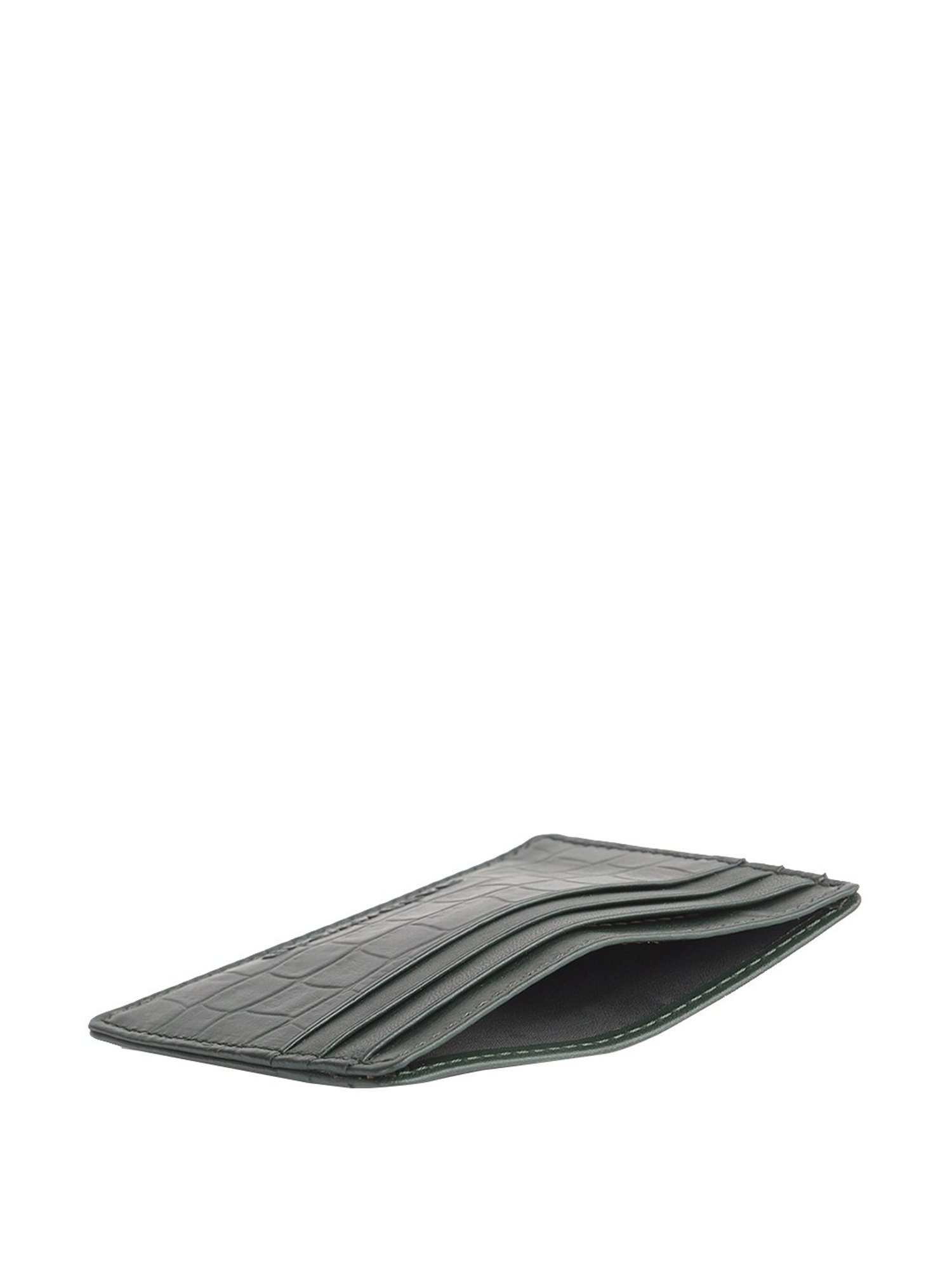 Brown Bear Olive Green Casual Leather Rfid Card Holder for Men