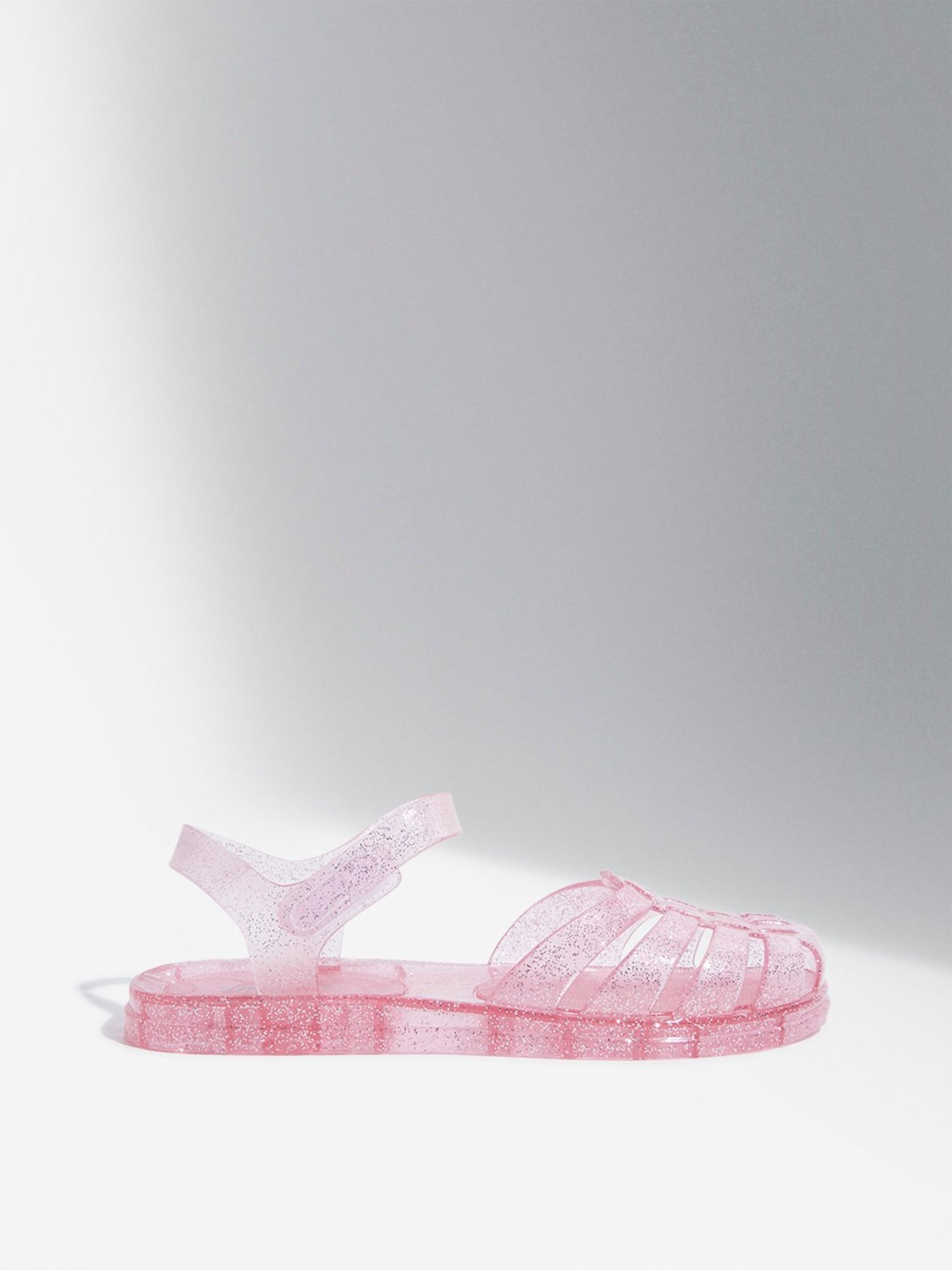 Yellow by Westside Pink Shimmer Vinyl Multi-Strap Sandals