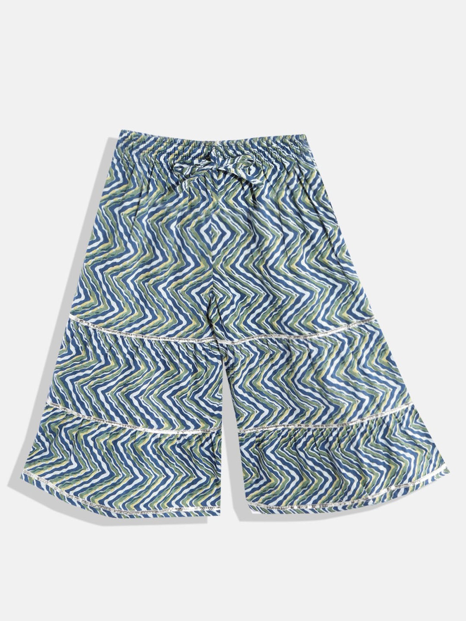 READIPRINT FASHIONS Kids Blue & White Floral Print Top with Sharara