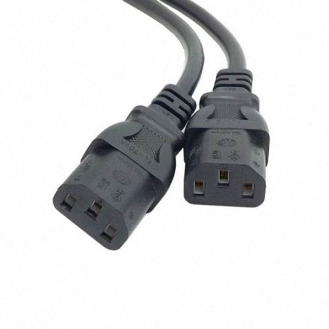 Jimier Single C14 to Dual C13 5-13R Short Power Y Type Splitter Adapter Cable Cord PW-037