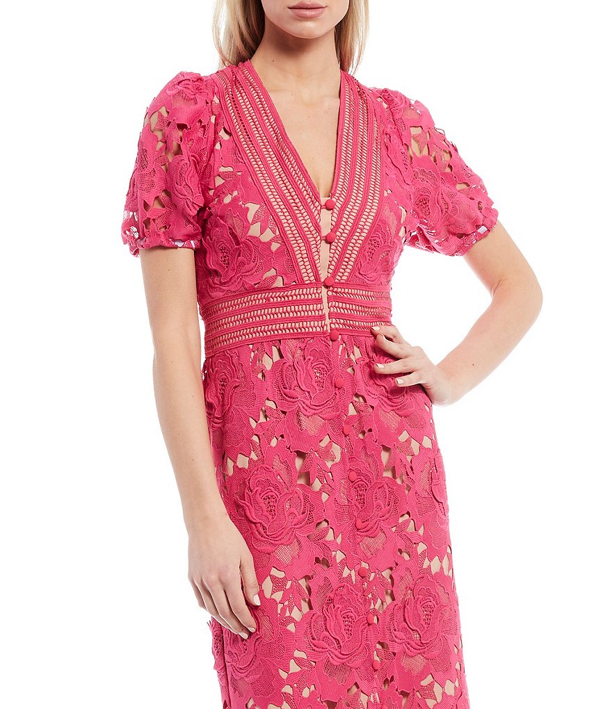 Dress the Population Sandra Crepe Plunge V-Neck Sleeveless Side Slit Gown