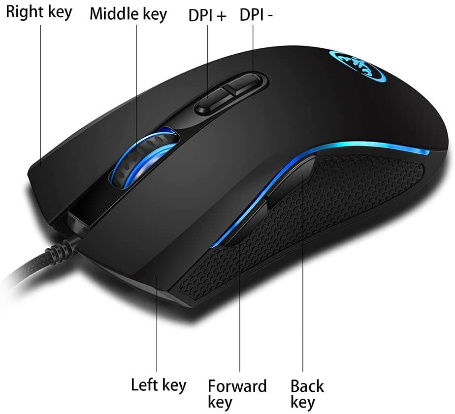 Docooler Mouse Converter Combo A869 Wired RGB Ergonomic Gaming Mouse V100 35 Keys Single-Hand Gaming Keyboard P6 Portable Keyboard