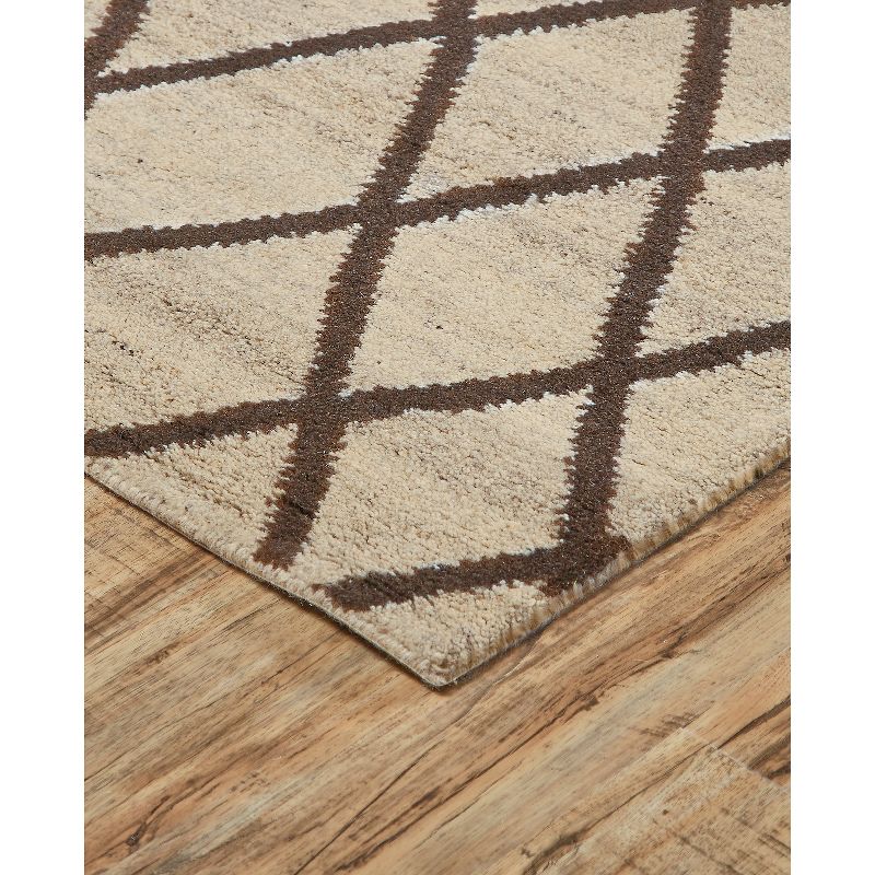 2'X3' Geometric Design Knotted Accent Rugs Natural/Linen - Weave & Wander