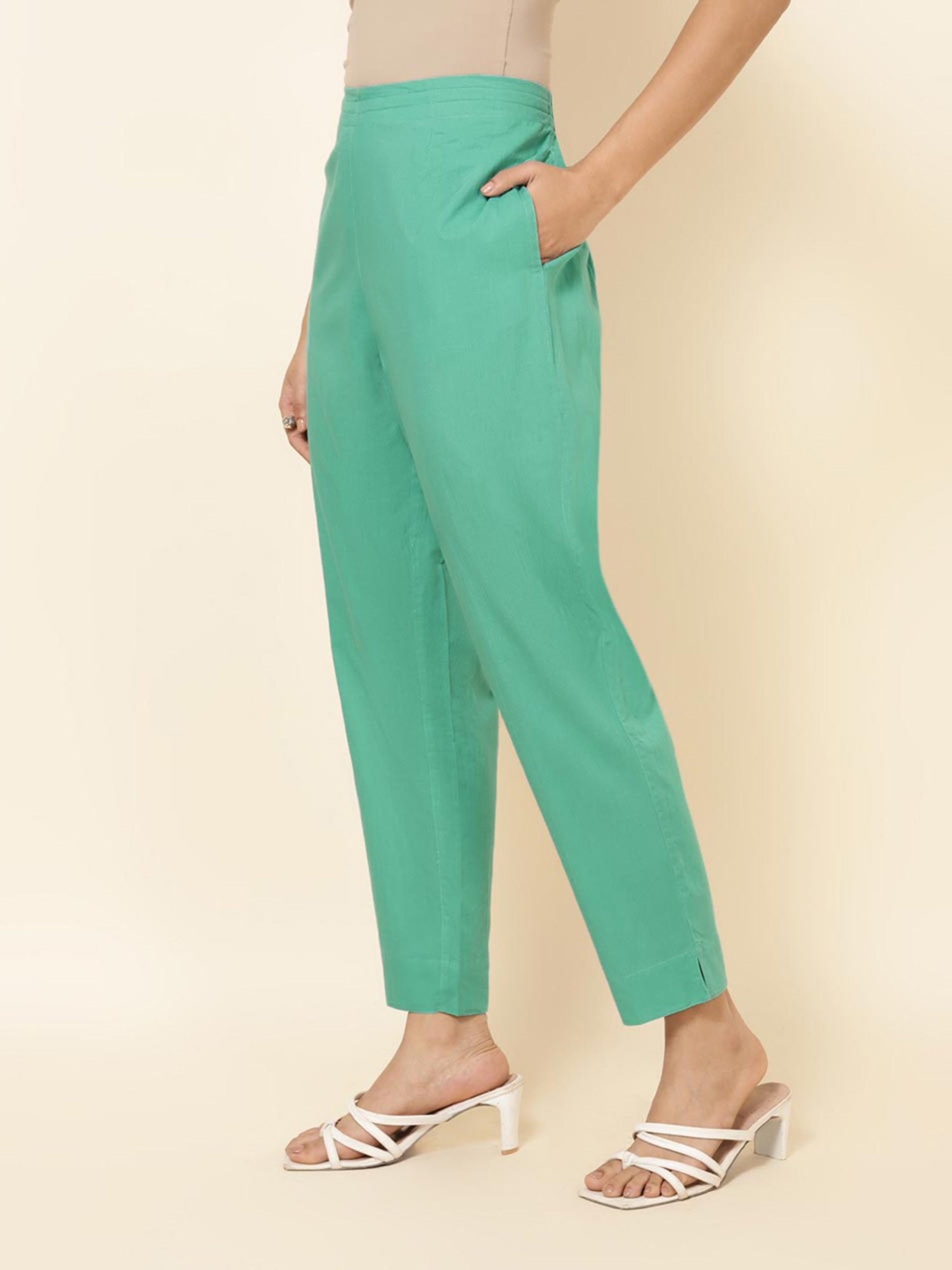 Saffron Threads Black Elasticated Palazzos