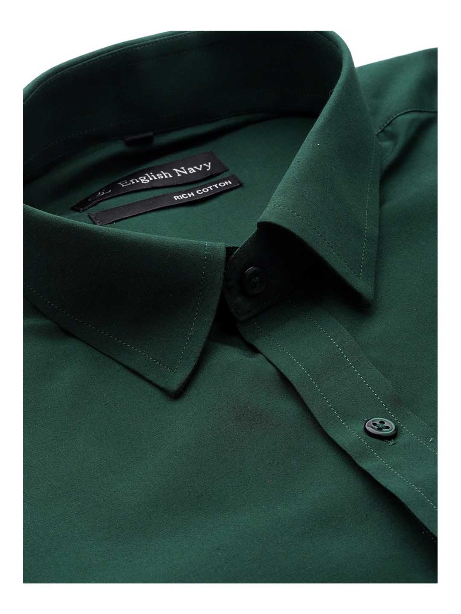 English Navy Green Short Sleeves Shirt