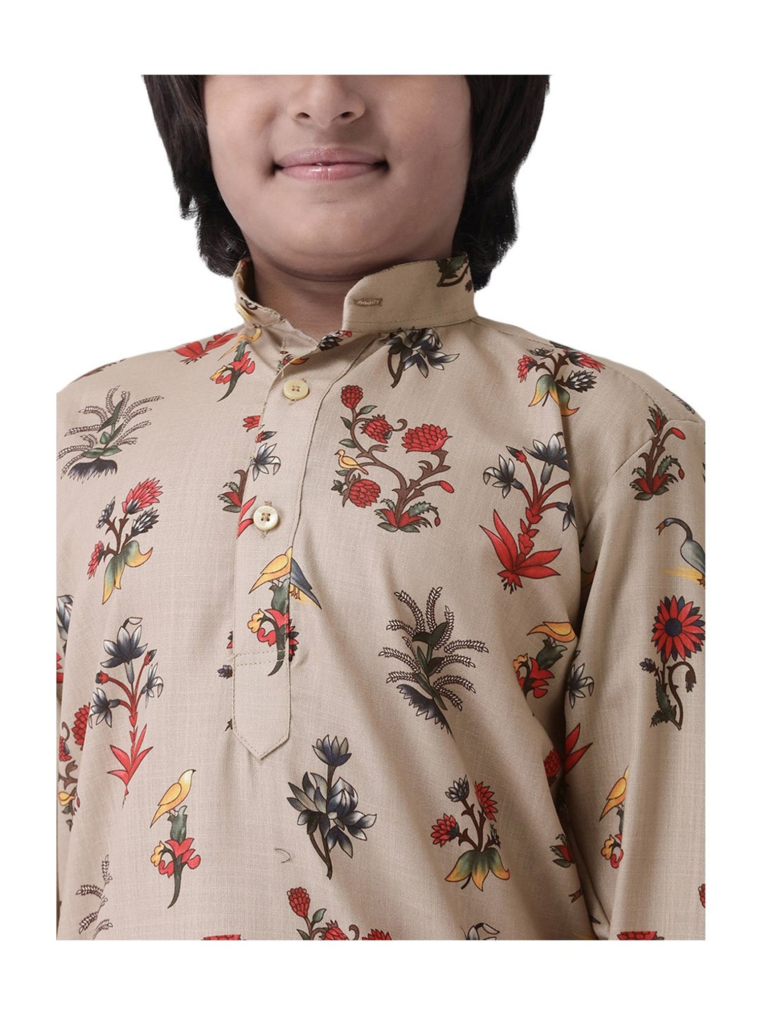 Hangup Kids Multicolor Cotton Floral Print Kurta & Pyjamas