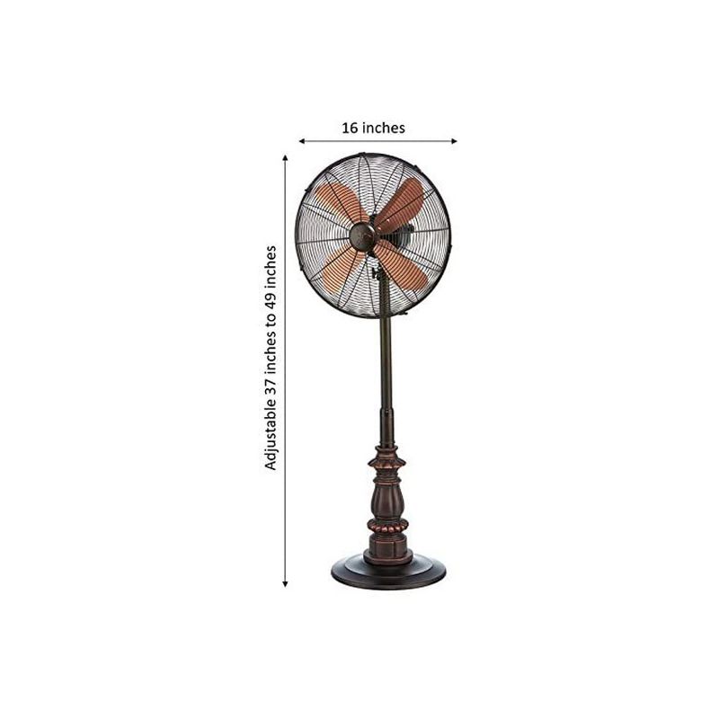 Air King 18" 1/6 HP 3-Speed Adjustable Height Floor Fan with Roll-About Stand