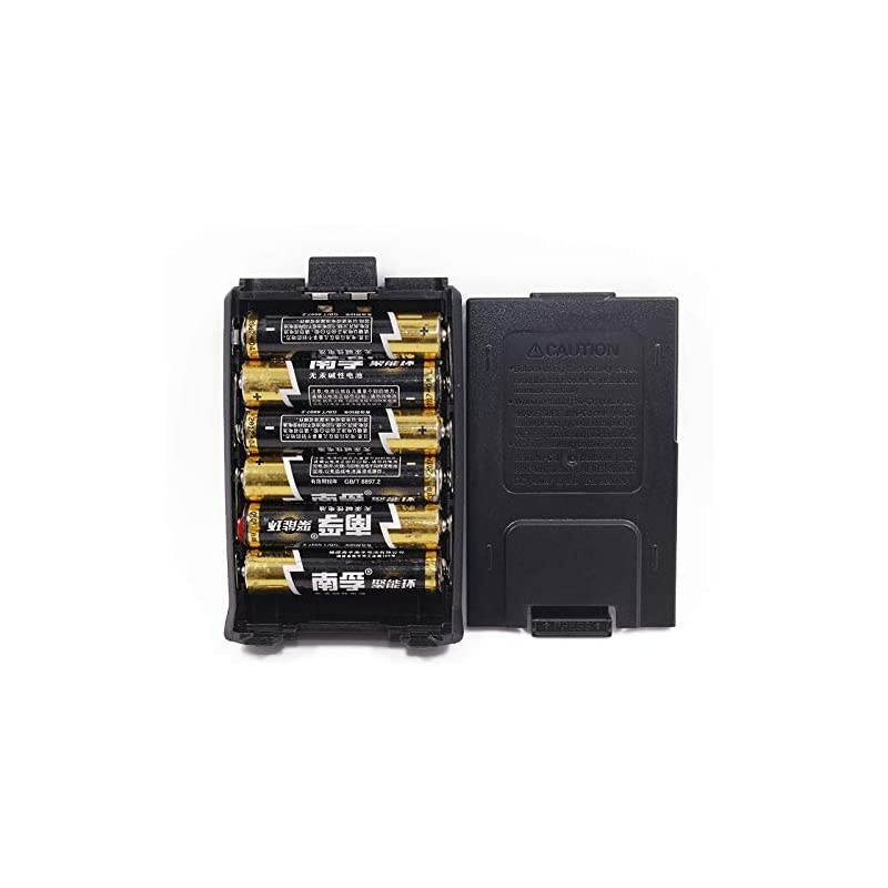 6xAAA Battery Case Shell for Portable UV-5R Series Radio Two Way Transceiver Walkie Talkie (Black)