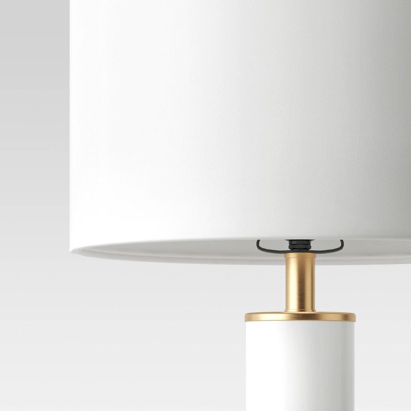 Large Assembled Tapered Glass Table Lamp (Includes LED Light Bulb) White - Project 62™