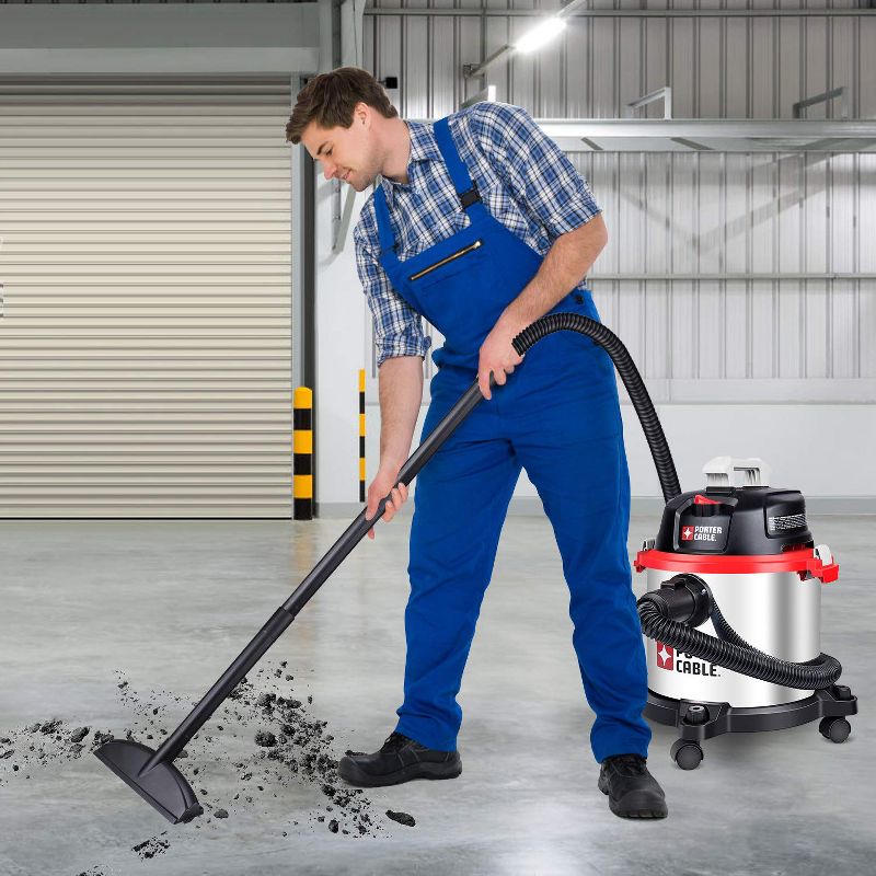 PORTER-CABLE PCX18406-5B 5 Gallon 4HP Wet/Dry Shop Vac Vacuum with Hose and Nozzles (Certified Refurbished)