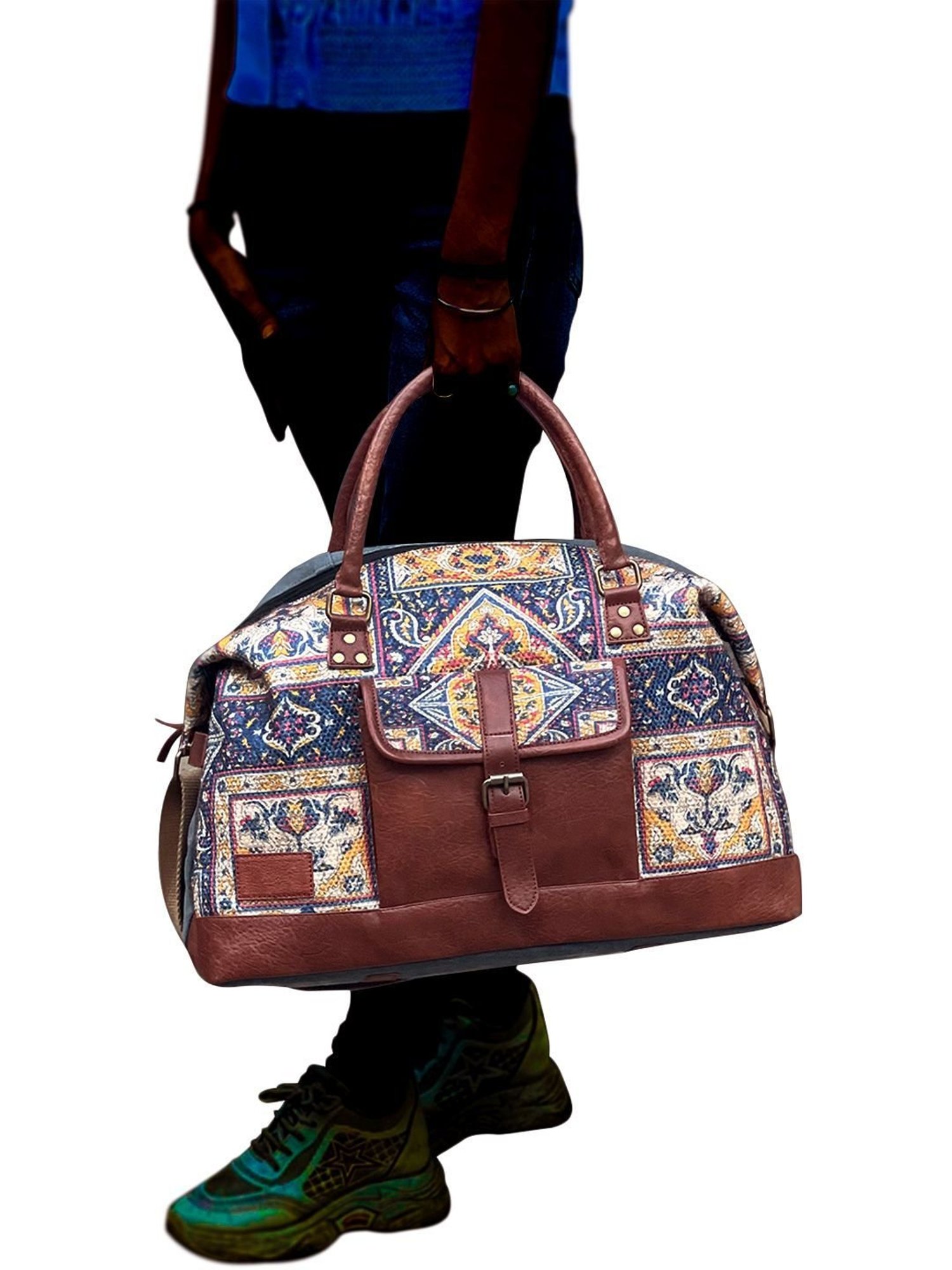 Mona B Multicolor Large Duffle Bag