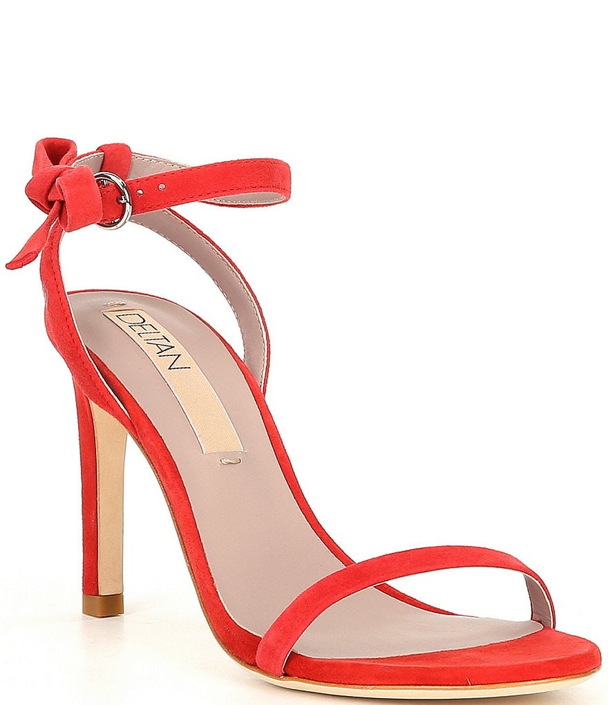Deltan Miranda Suede Ankle Bow Dress Sandals
