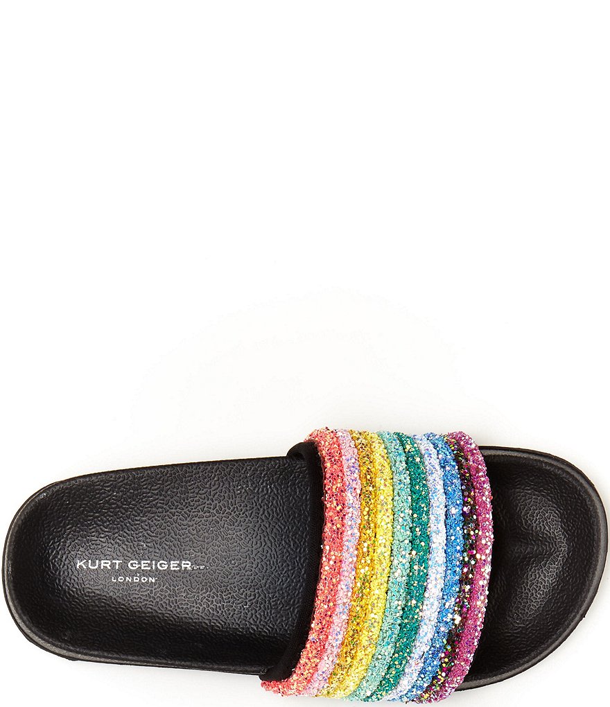 Kurt Geiger London Girls' Mini Meena Rainbow Glitter Slides (Youth)