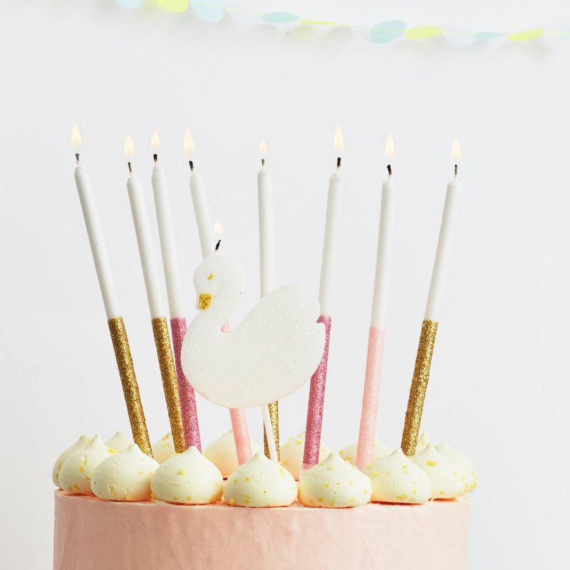 Meri Meri - Multicolor Dipped Glitter Candles - Cake Candles - 16ct