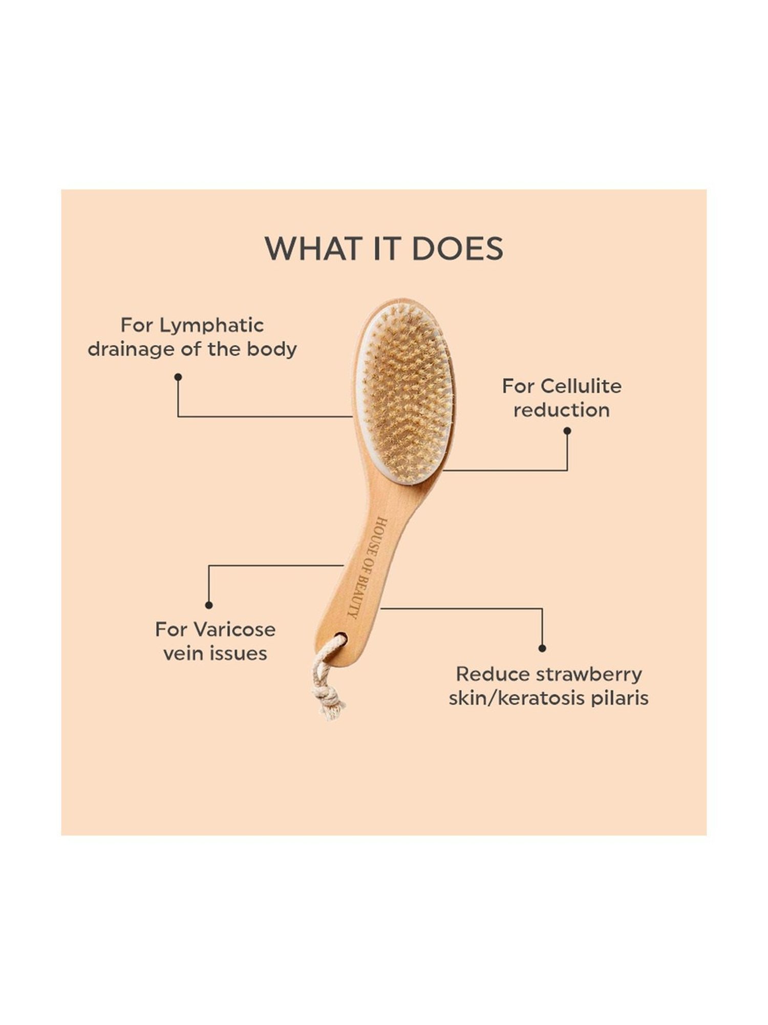 House of Beauty Dry Brush - For Cellulite - 140 gm