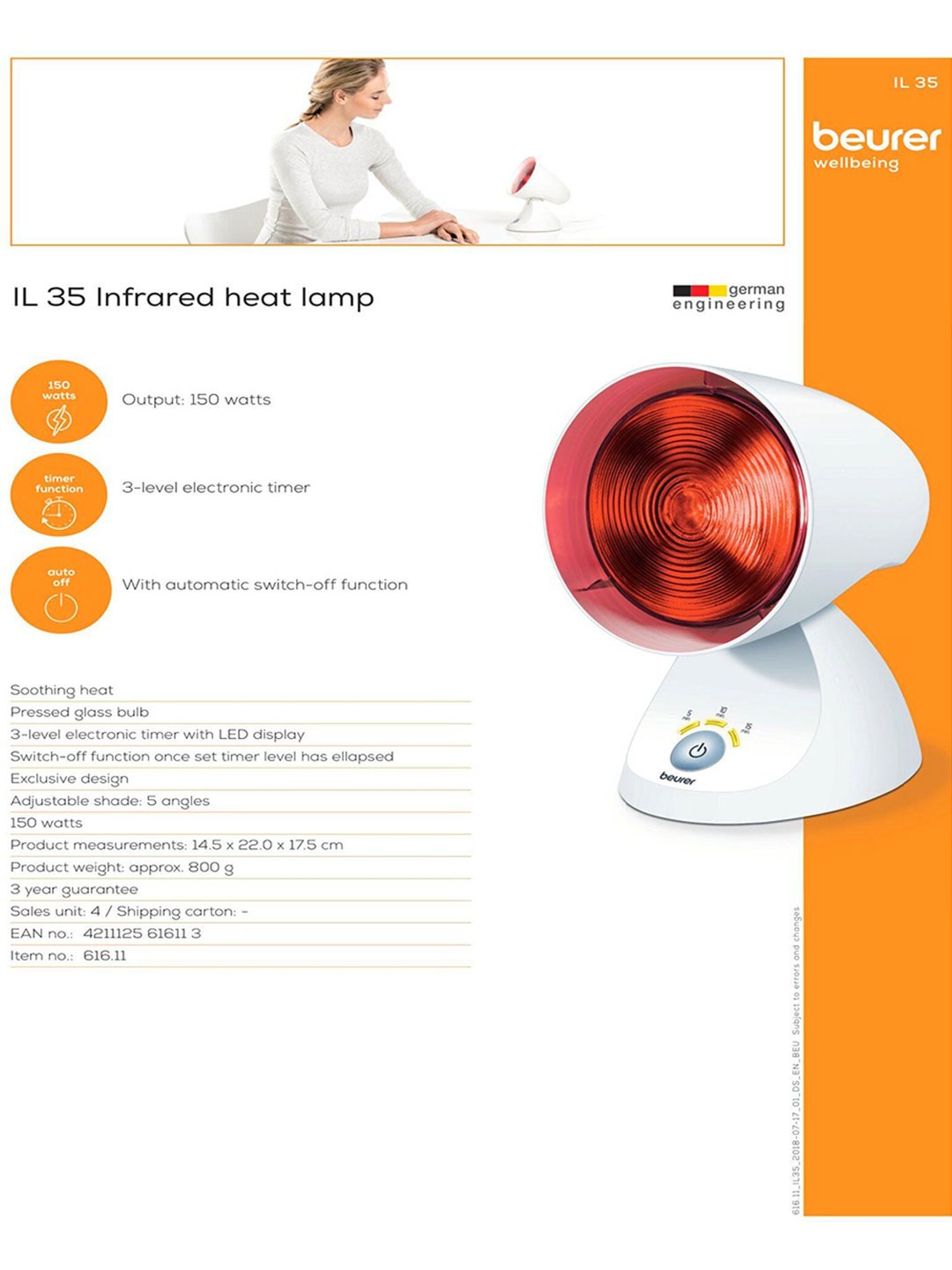 Beurer IL 35 Infrared Lamp
