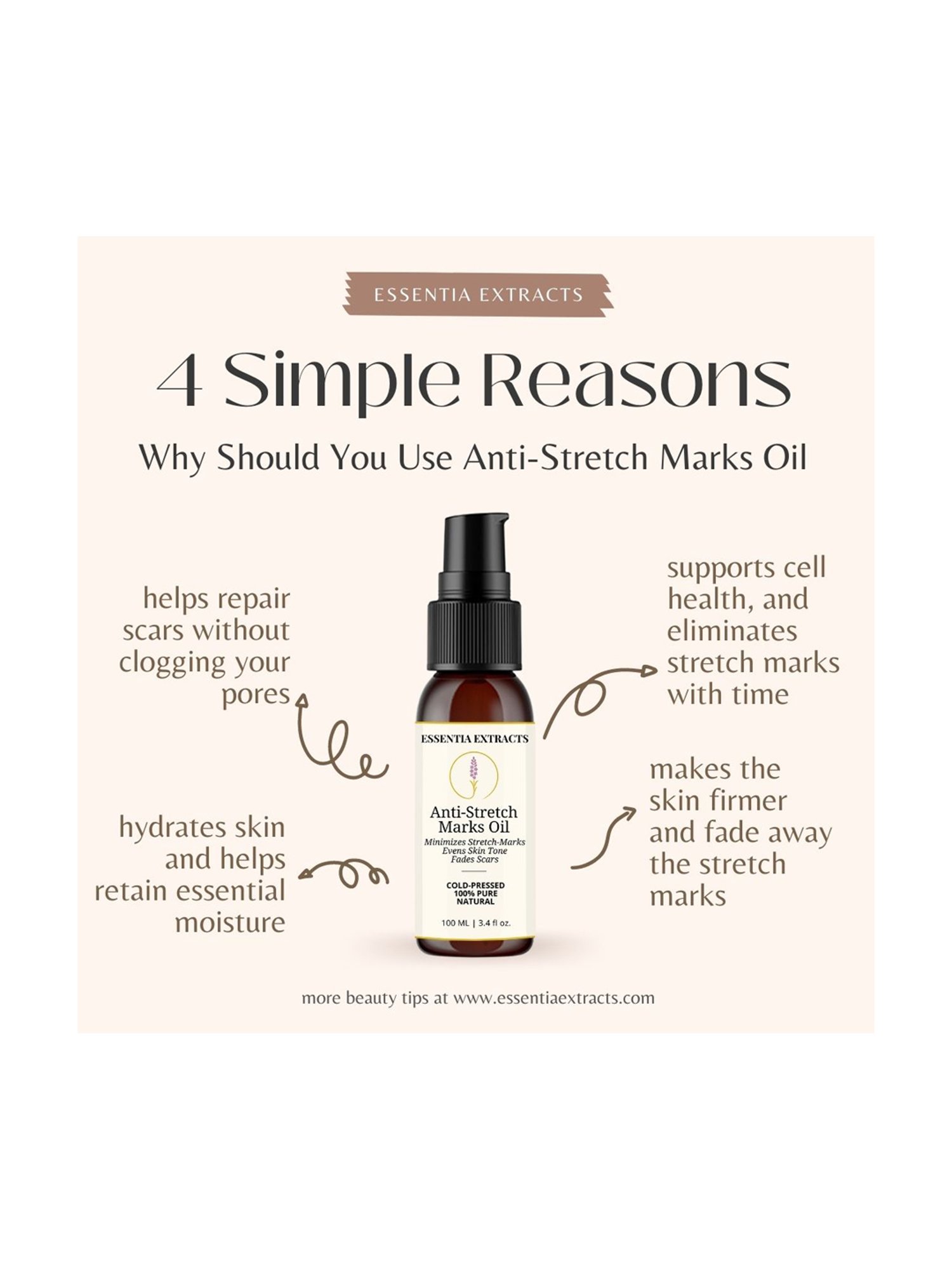 Essentia Extracts Anti-Stretch Marks Oil - 100 ml