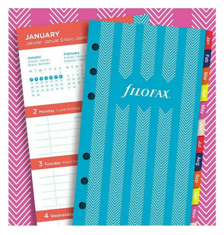 Filofax 2021 Stripes Illustrated Diary Refill - Personal Size - Month Tabs- 6343