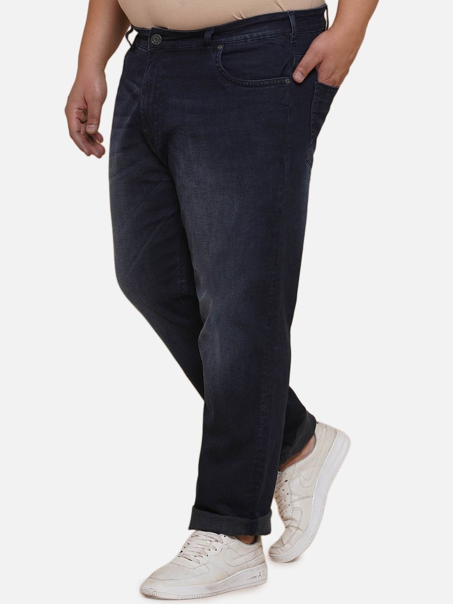 John Pride Blue Regular Fit Plus Size Stretchable Jeans