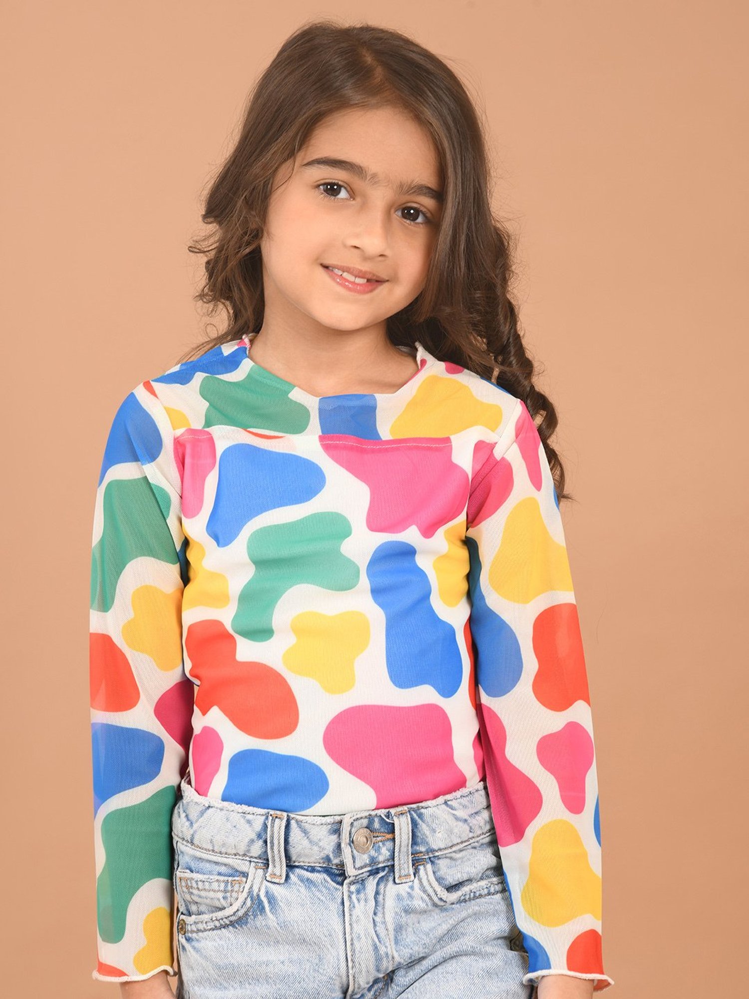 LilPicks Kids Multicolor Printed Full Sleeves Top