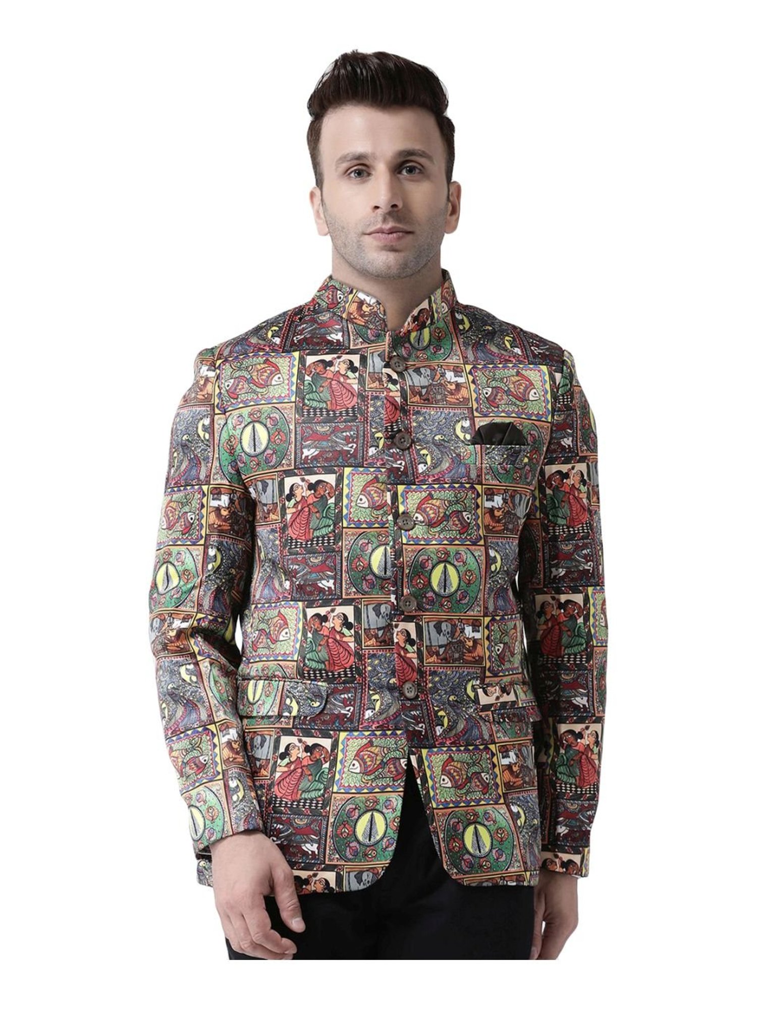 Hang Up Multicolor Regular Fit Printed Blazer