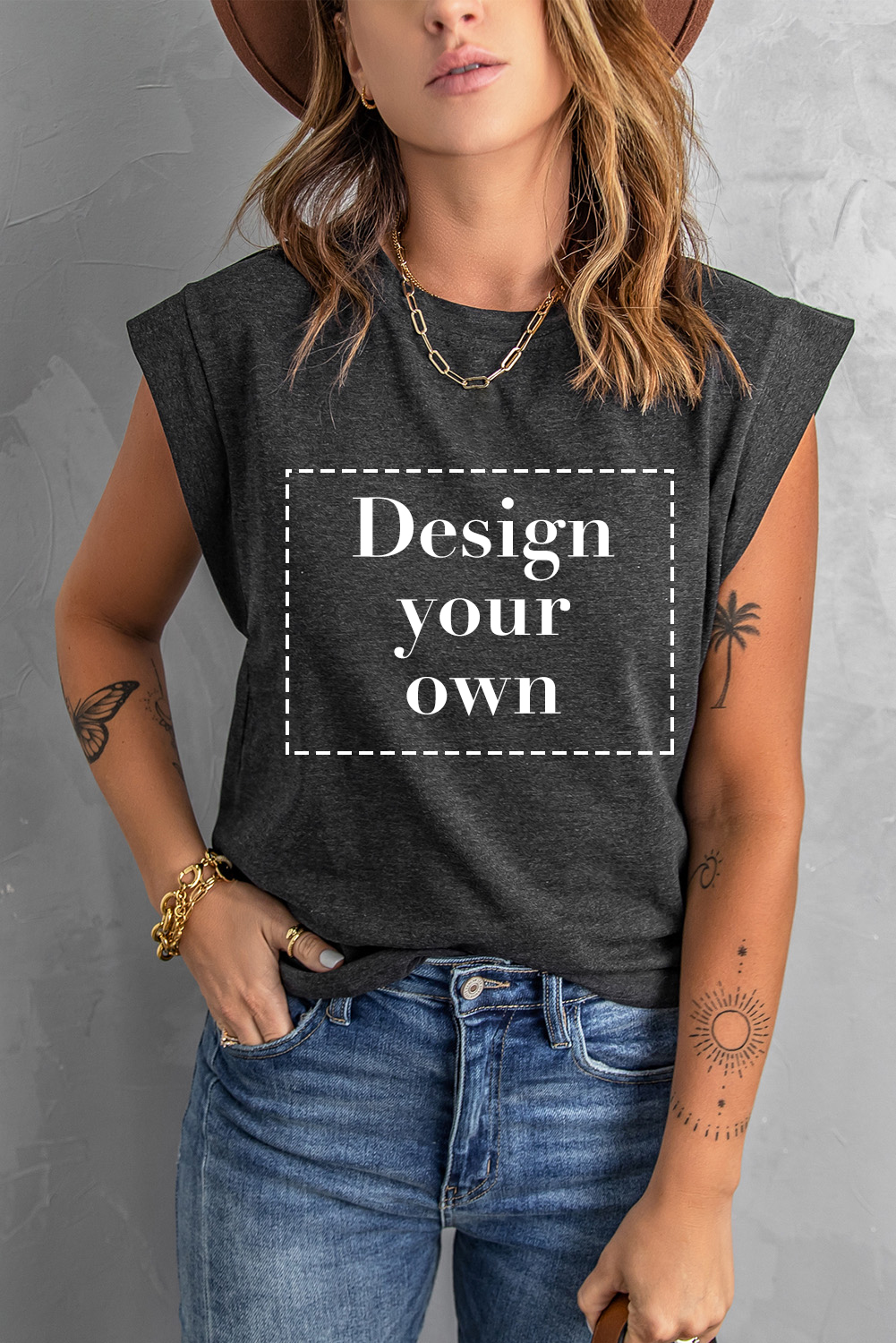 Blank T Shirt - Gray Cotton Blend Round Neck Tee Customized