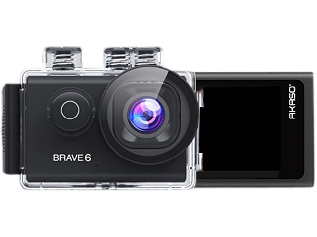 AKASO Brave 6 4K 20 MP WiFi Action Camera Voice Control EIS 100' Underwater Waterproof Camera Remote Control 6X Zoom Underwater Camcorder with 2 Batteries and Helmet Accessories Kit