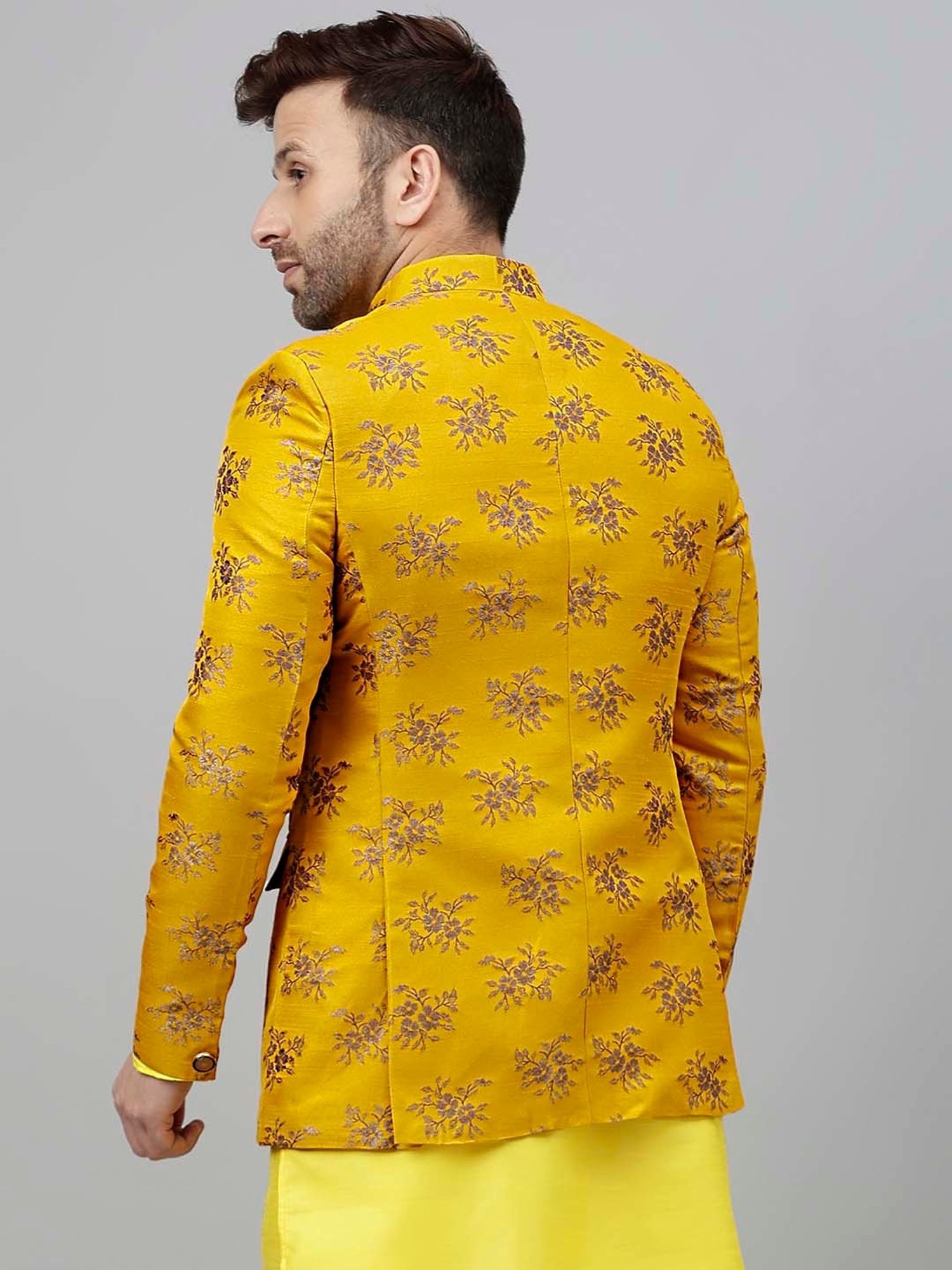 Hangup Yellow Regular Fit Ethnic Blazer