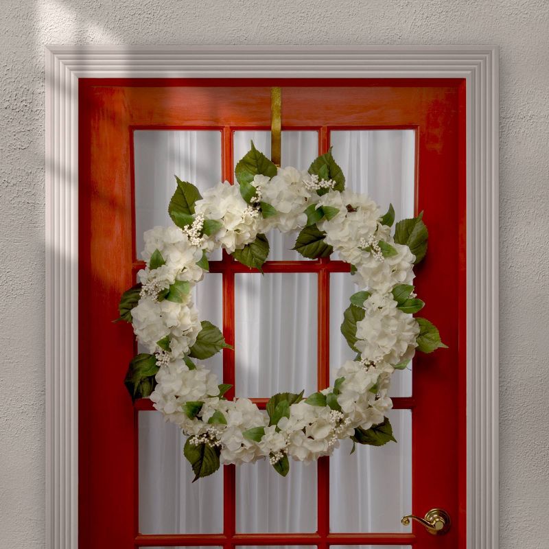 Artificial Hydrangea Wreath White 32" - National Tree Company