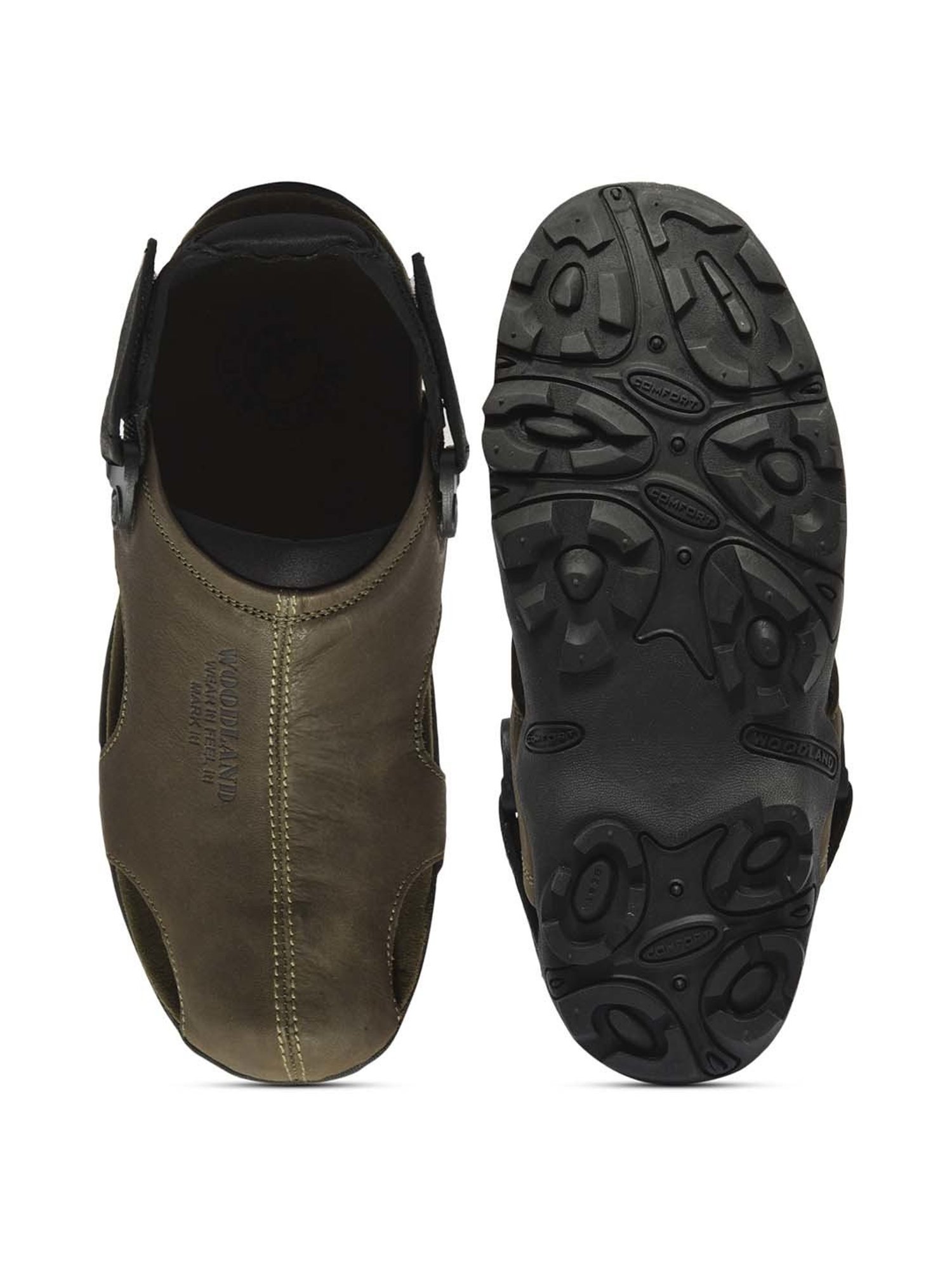 Woodland Men's Olive Back Strap Sandals